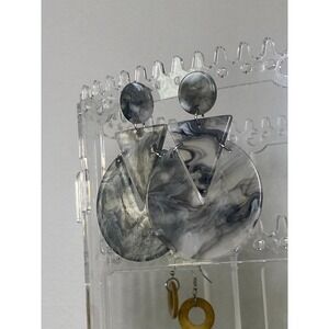 Water color black‎ and grey retro earrings